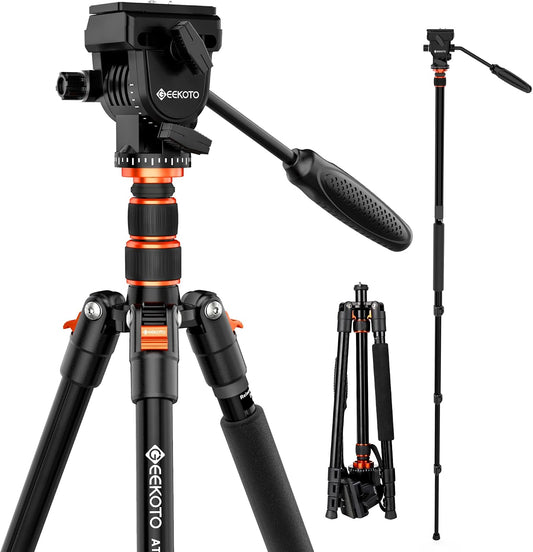 GEEKOTO Video Tripod Fluid Head 알루미늄 77인치 1번 사진
