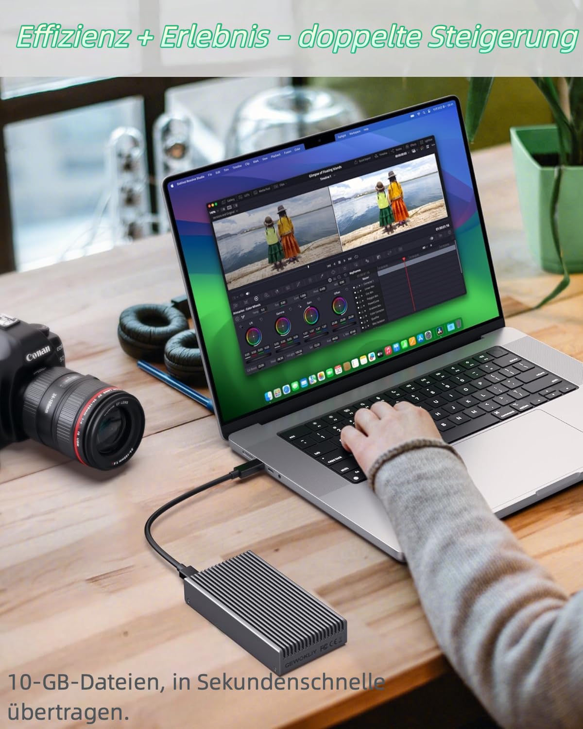 GEWOKLIY 알루미늄 M.2 NVMe 외장 인클로저 40Gbps USB C 8TB 7번 사진
