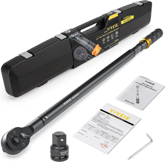 YIYEIE 3/4인치 드라이브 클릭 토크 렌치 세트 3개 100-700 FT-LB/136-949 Nm 1번 사진