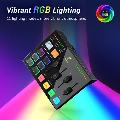 TONOR E7 다이내믹 팟캐스트 마이크 키트 XLR/USB 단일지향성 AI 소음 제거 탭 음소거 헤드폰 단자 8번 사진
