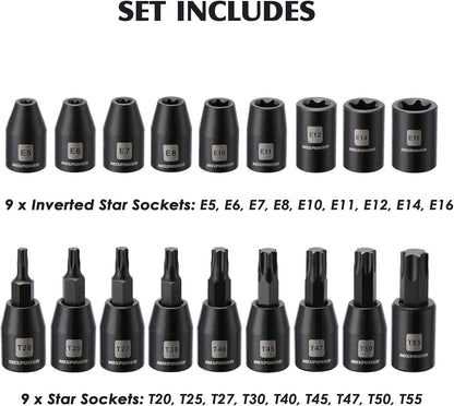 MIXPOWER MT029 소켓 렌치 세트 87pcs 3/8인치 CR-MO 딥 스탠다드 SAE 메트릭 5번 사진