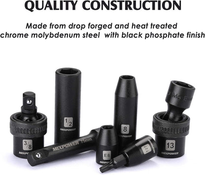 MIXPOWER MT029 소켓 렌치 세트 87pcs 3/8인치 CR-MO 딥 스탠다드 SAE 메트릭 8번 사진