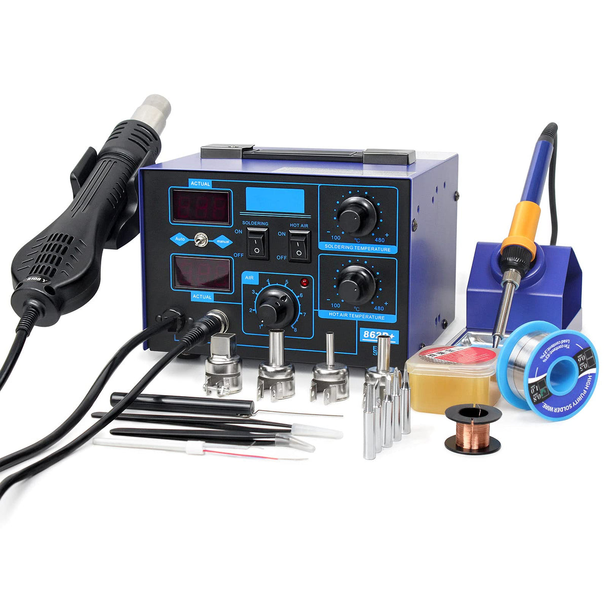 BACOENG 862d+ 2in1 SMD 납땜 인두 열풍기 스테이션 110V 700W 1번 사진