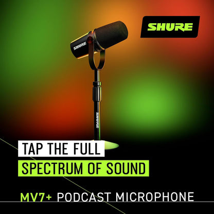 Shure 마이크 MV7+ USB-C XLR 팟캐스트 다이나믹 마이크 스탠드 포함 블랙 3번 사진