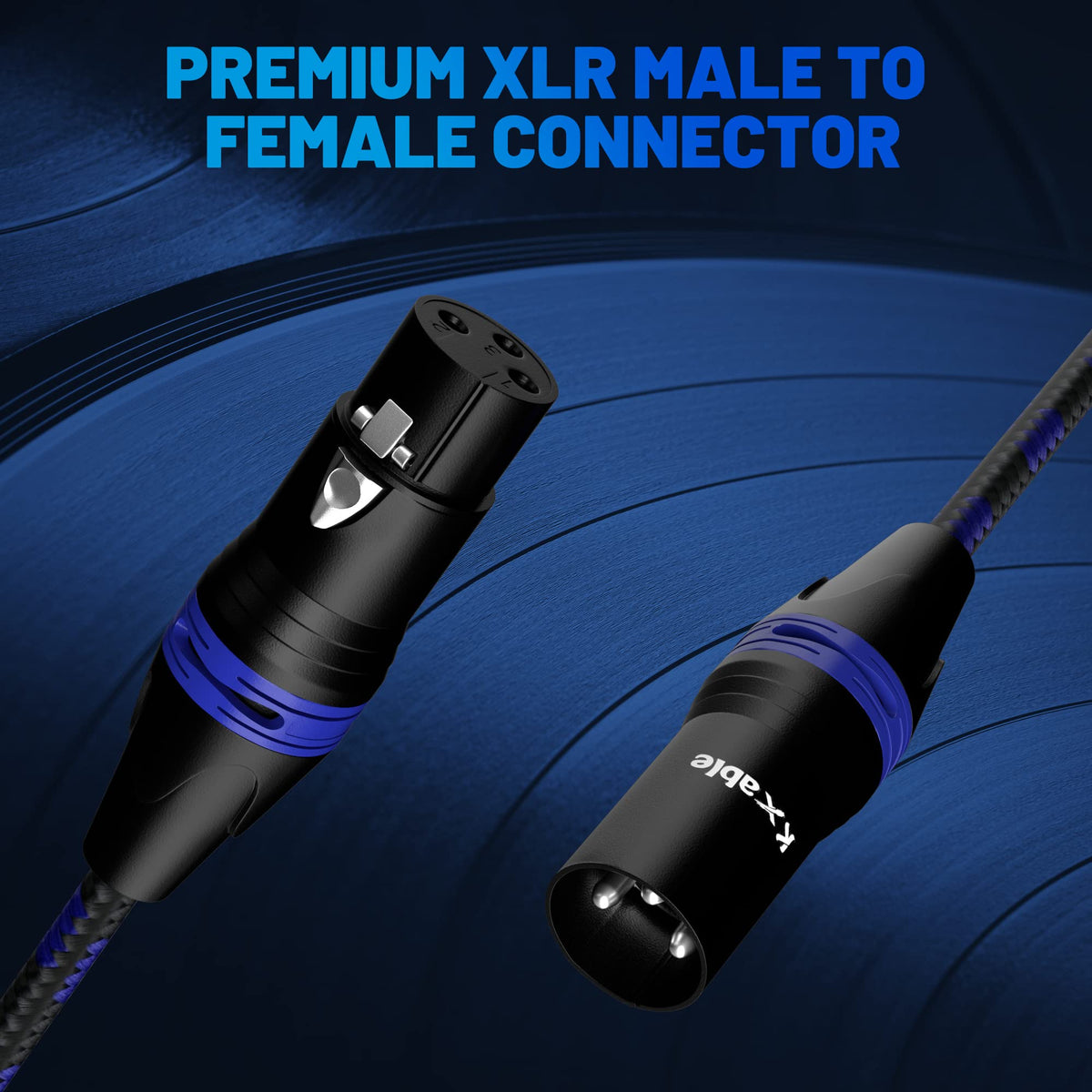 Kxable XLR 마이크 케이블 3핀 차폐 균형 수-암 패치 코드 무산소 구리 PVC 자가잠금 5번 사진