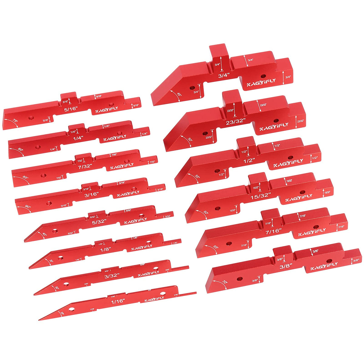 KAGYIFLY 목공 세팅 블록 알루미늄 정밀 라우터 테이블 높이 게이지 14pcs 세트 8번 사진