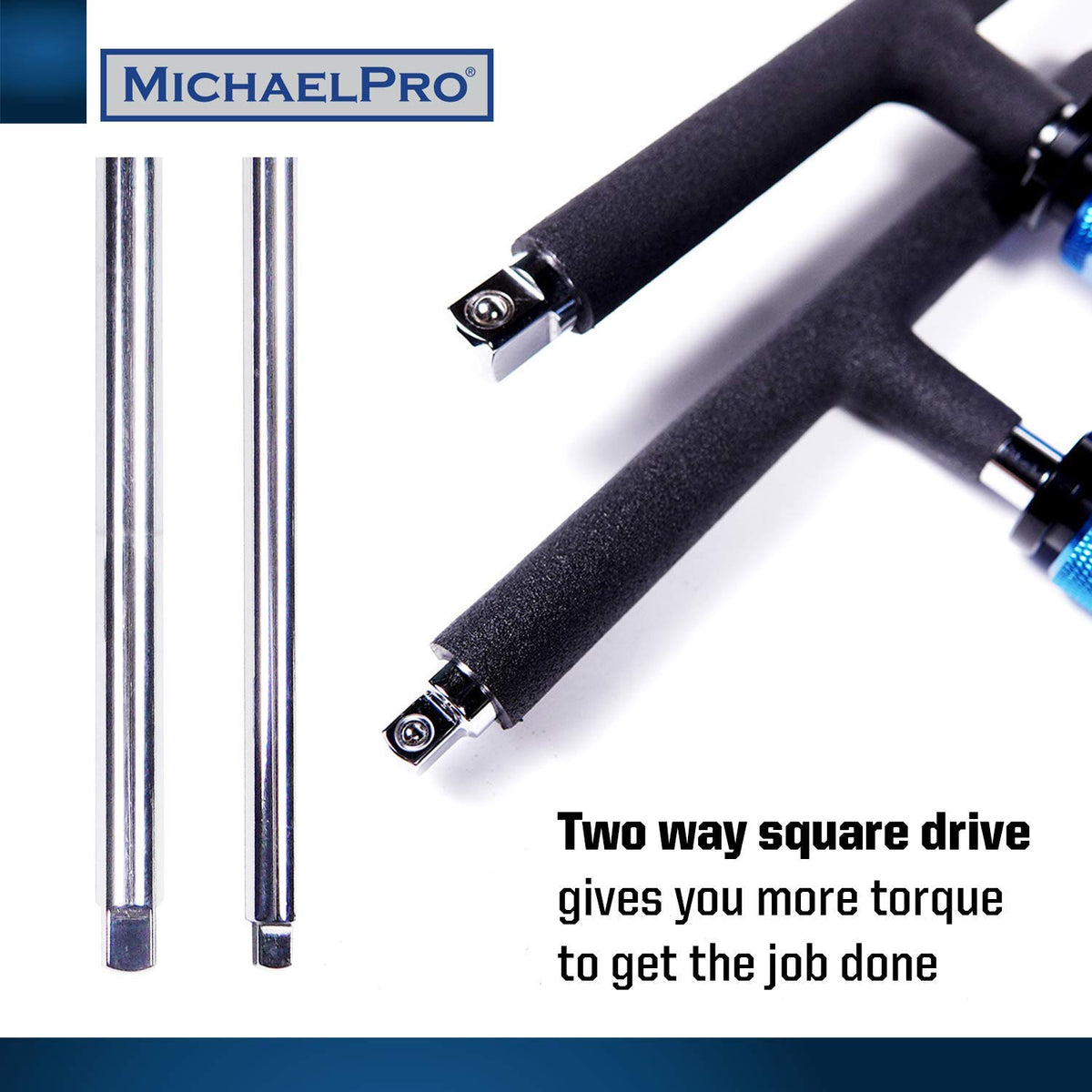 MichaelPro 1/4" 3/8" 드라이브 T핸들 렌치 세트 MP009015 4피스 스피너 핸들 3번 사진
