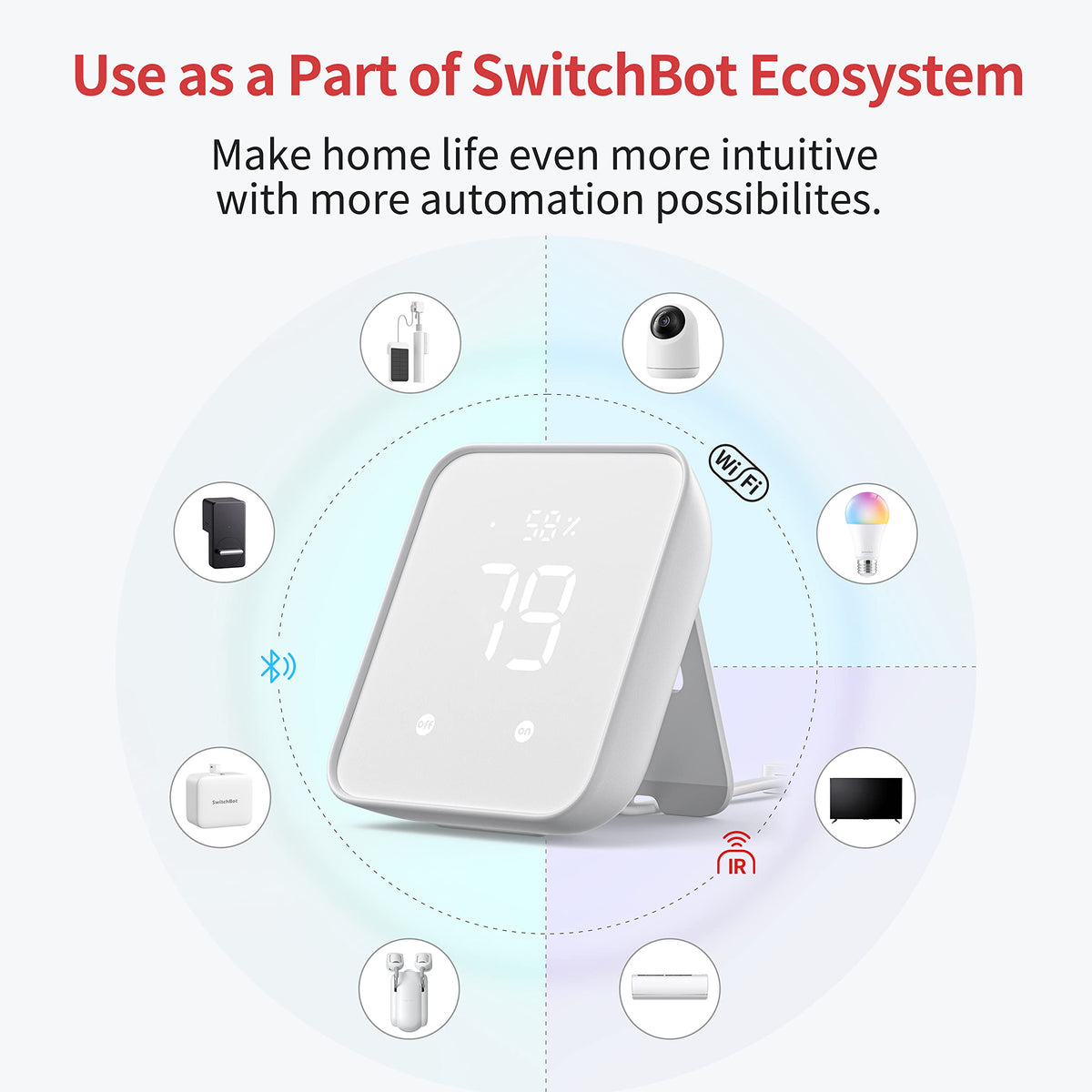 SwitchBot Hub 2 2nd Gen 스마트 홈 허브 온습도계 IR 리모컨 6번 사진