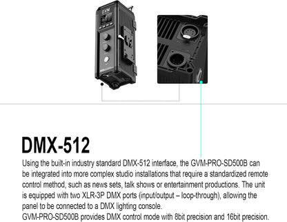 GVM Great Video Maker Pro SD500B 500W LED 비디오 라이트 61600lux/1m 2700-6800K 6번 사진