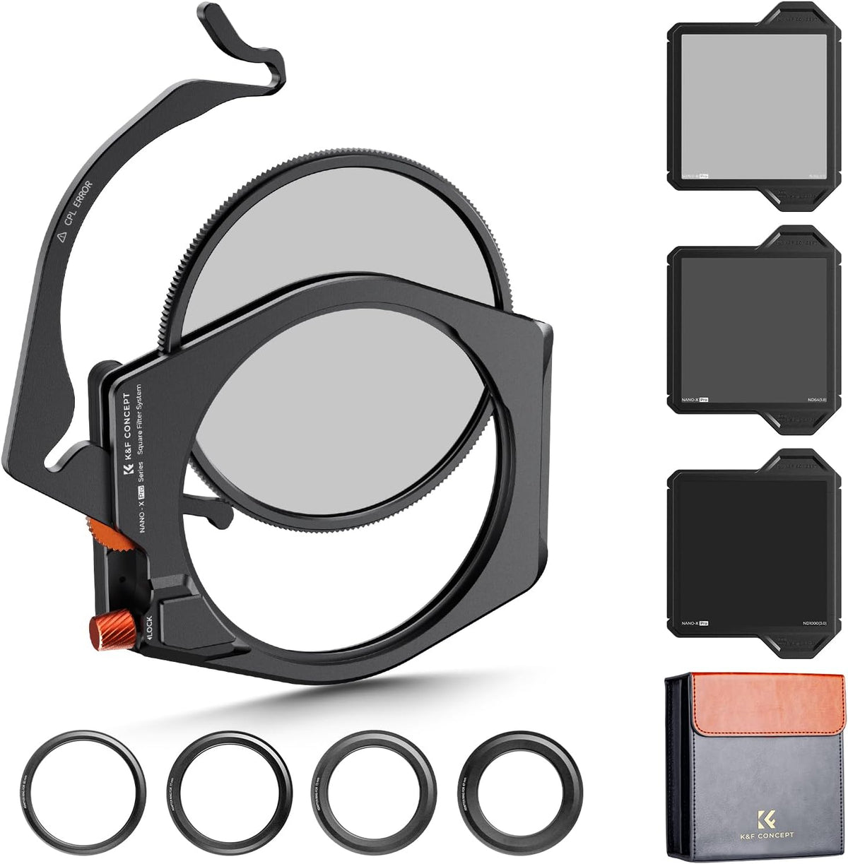 K&F CONCEPT 직각자 필터 홀더 시스템 키트 X PRO 95mm 원형 편광 ND1000 ND8 ND64 카메라 렌즈 필터 어댑터 링 wi 1번 사진