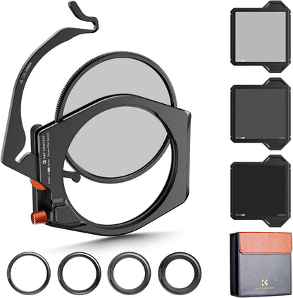 K&F CONCEPT 직각자 필터 홀더 시스템 키트 X PRO 95mm 원형 편광 ND1000 ND8 ND64 카메라 렌즈 필터 어댑터 링 wi 1번 사진