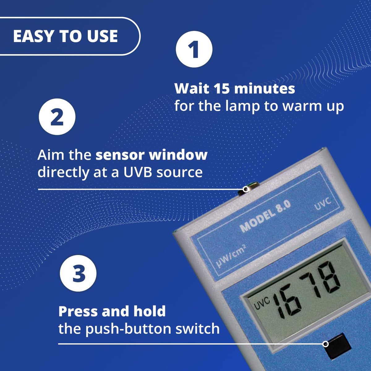 Solarmeter 자외선 UVC 램프 측정기 Model 8.0 0-1999 μW/cm2 3번 사진