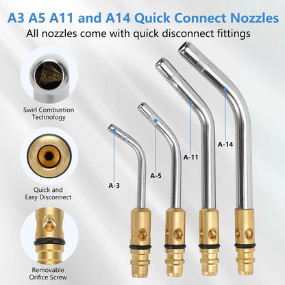 Znnam 에어 아세틸렌 토치 키트 11pcs CGA 200 Regulator G-4 Handle AH-12 A-3 3번 사진