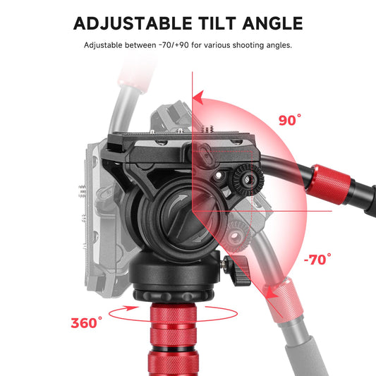 AVELLA V504 비디오 삼각대 유압식 헤드 60mm 1/4인치 3/8인치 퀵 릴리스 플레이트 2번 사진