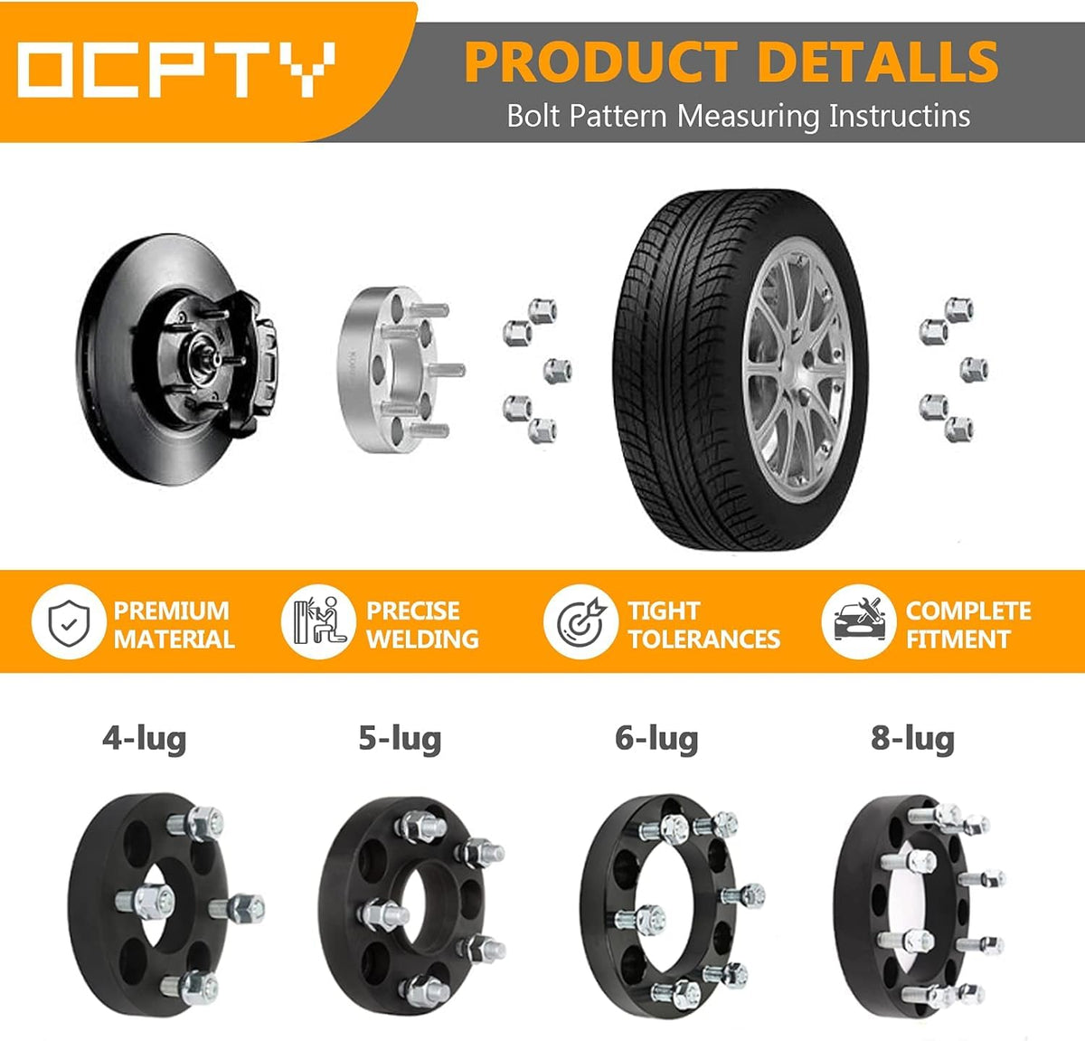 OCPTY 휠 스페이서 1.5인치 5x4.5 리버티 2006-2012 허브 5홀 5x114.3mm 7번 사진