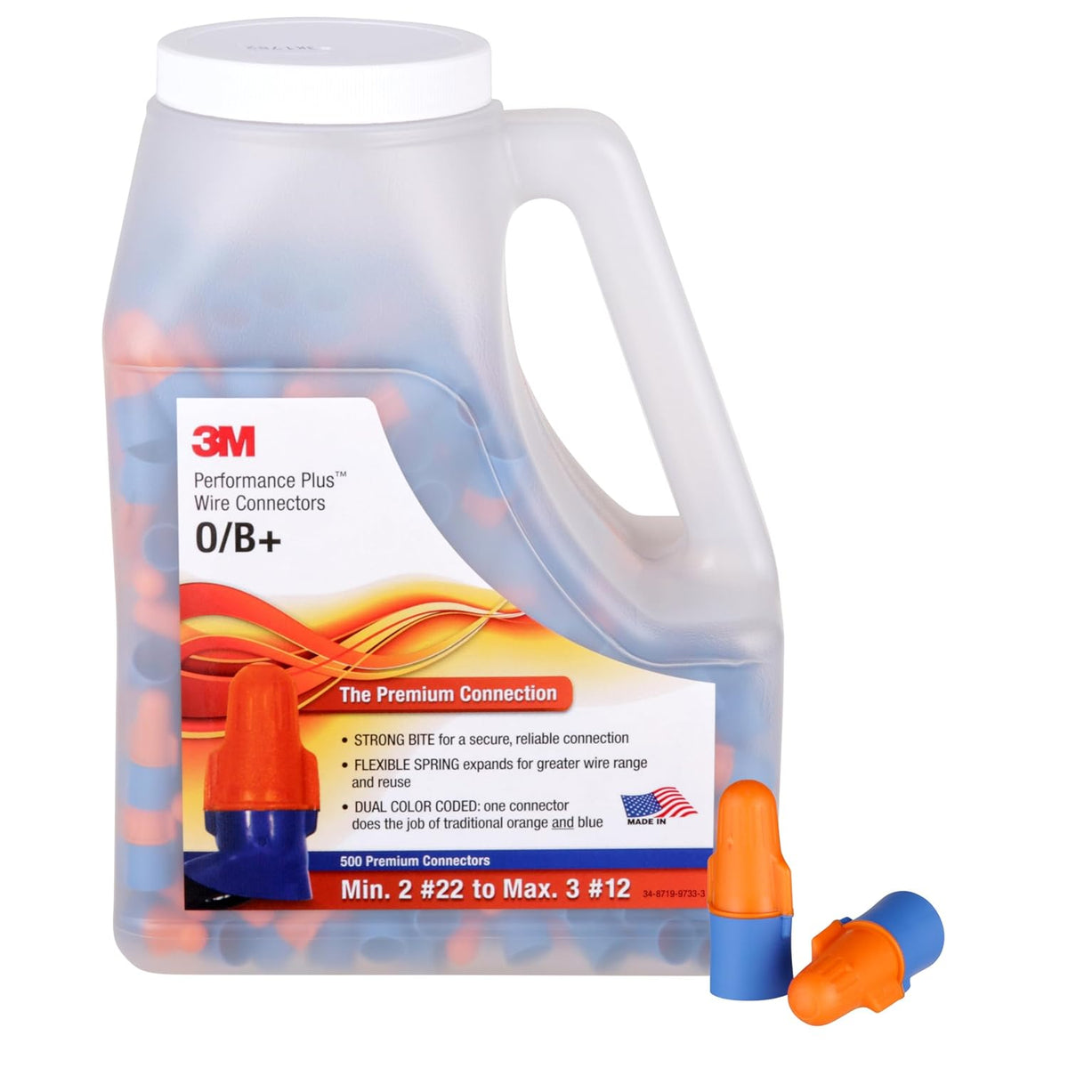 3M 전선 커넥터 O/B+JUG 22-12 AWG 500개 1번 사진
