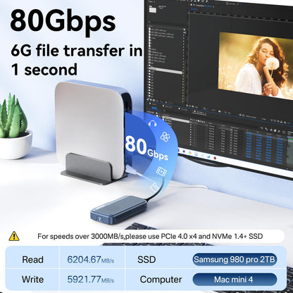 ANYOYO 80Gbps M.2 NVMe SSD 외장 케이스 8TB 썬더볼트 3/4/5/USB4 2번 사진