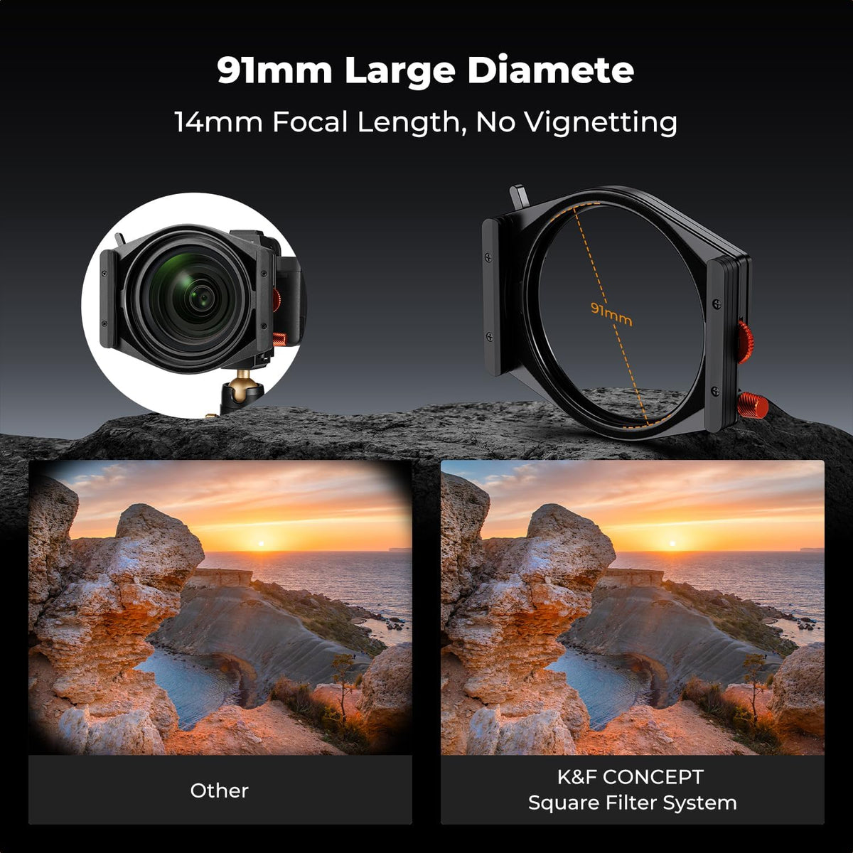 K&F CONCEPT 직각자 필터 홀더 시스템 키트 X PRO 95mm 원형 편광 ND1000 ND8 ND64 카메라 렌즈 필터 어댑터 링 wi 5번 사진