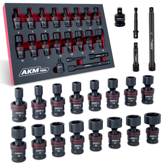 AKM TOOL 3/8인치 드라이브 유니버설 임팩트 소켓 세트 6각 메트릭 1번 사진