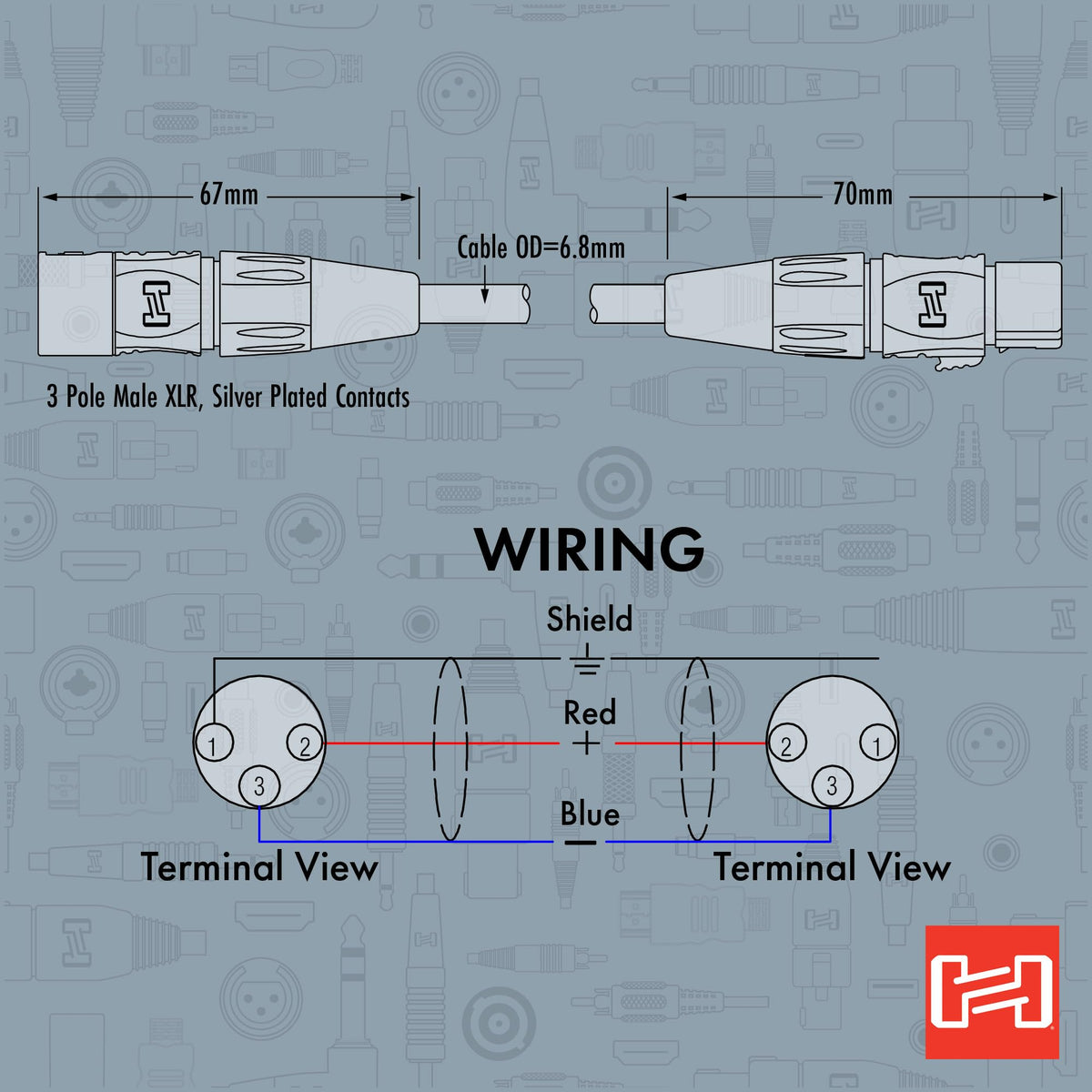 Hosa HMIC-050 프로 마이크 케이블 REAN XLR3F-XLR3 50피트 15m 7번 사진