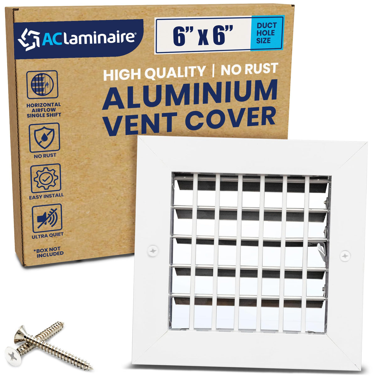 ACLAMINAIRE 알루미늄 싱글 디플렉션 조절식 에어 서플라이 레지스터 덕트 홀 장식 환기구 커버 11번 사진