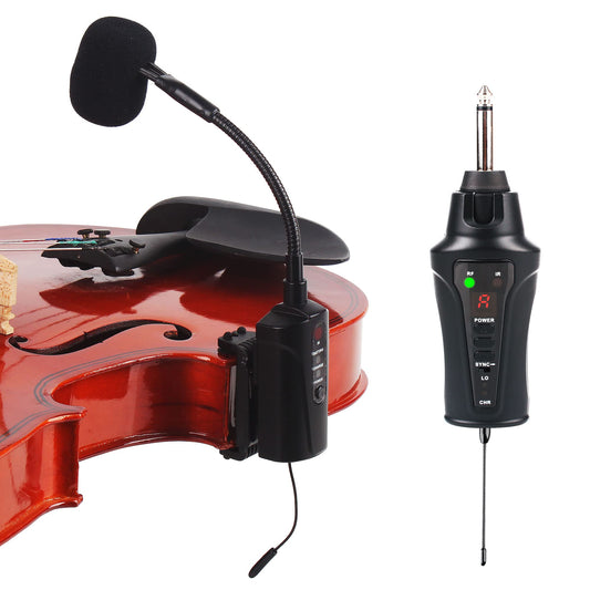 MAMKOES VT-5 바이올린 무선 마이크 UHF 16채널 50m 송신 거리 콘덴서 클립온 1번 사진