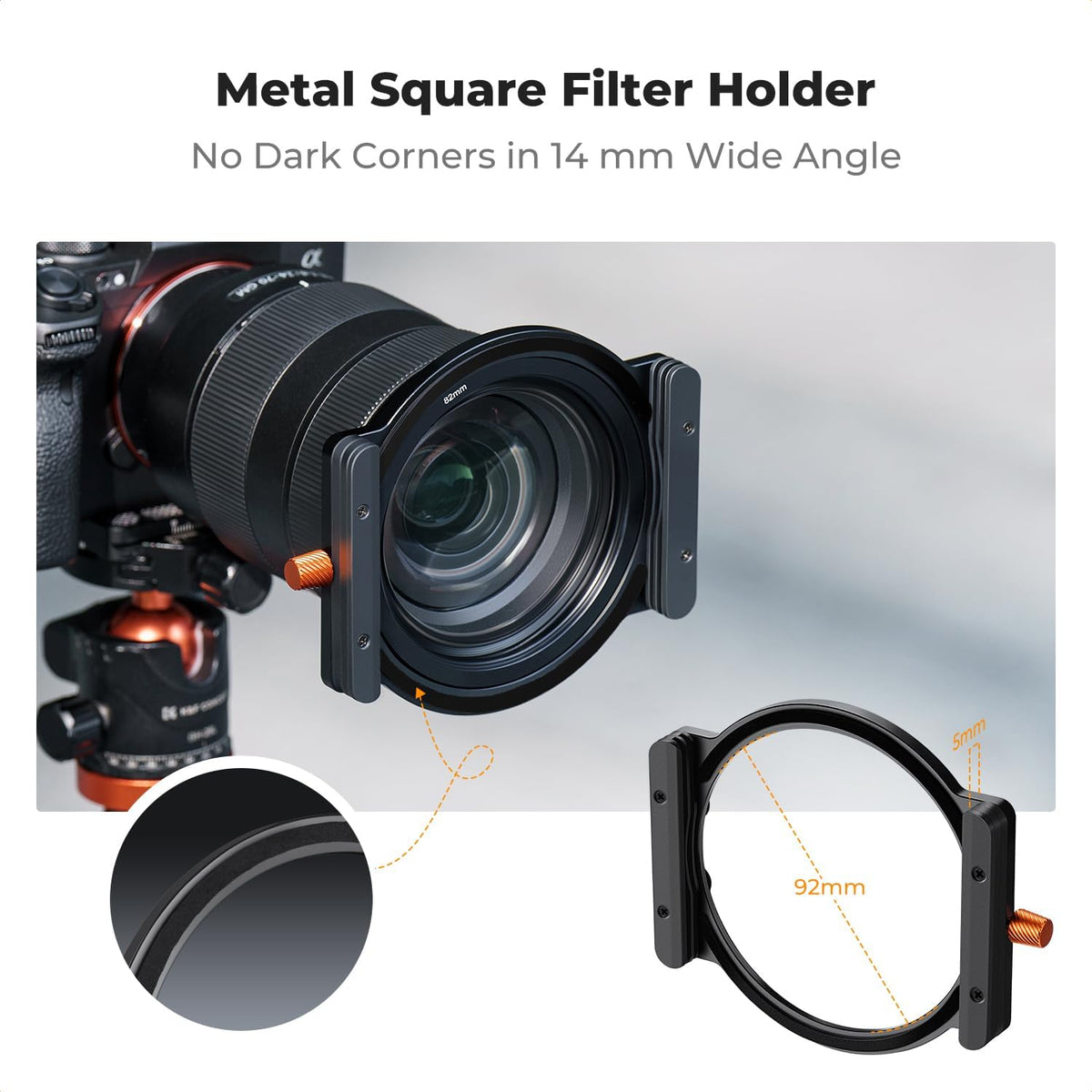 K&F CONCEPT X-series ND1000 직각자 ND 필터 키트 100x100mm 필터홀더 8종 어댑터링 6번 사진