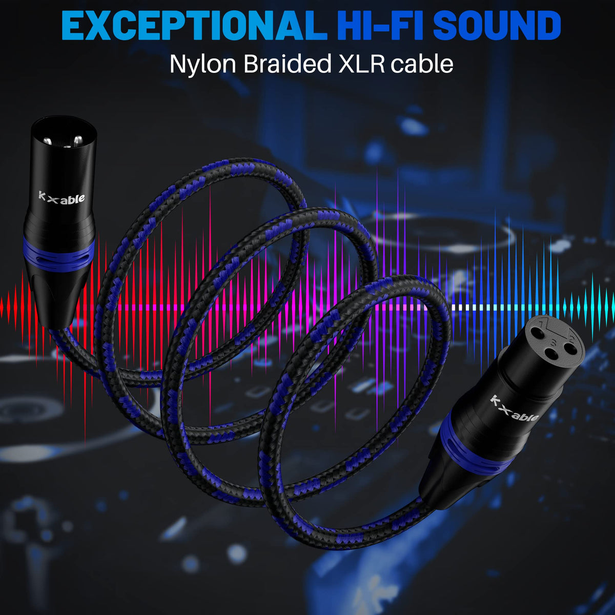 Kxable XLR 마이크 케이블 3핀 차폐 균형 수-암 패치 코드 무산소 구리 PVC 자가잠금 4번 사진