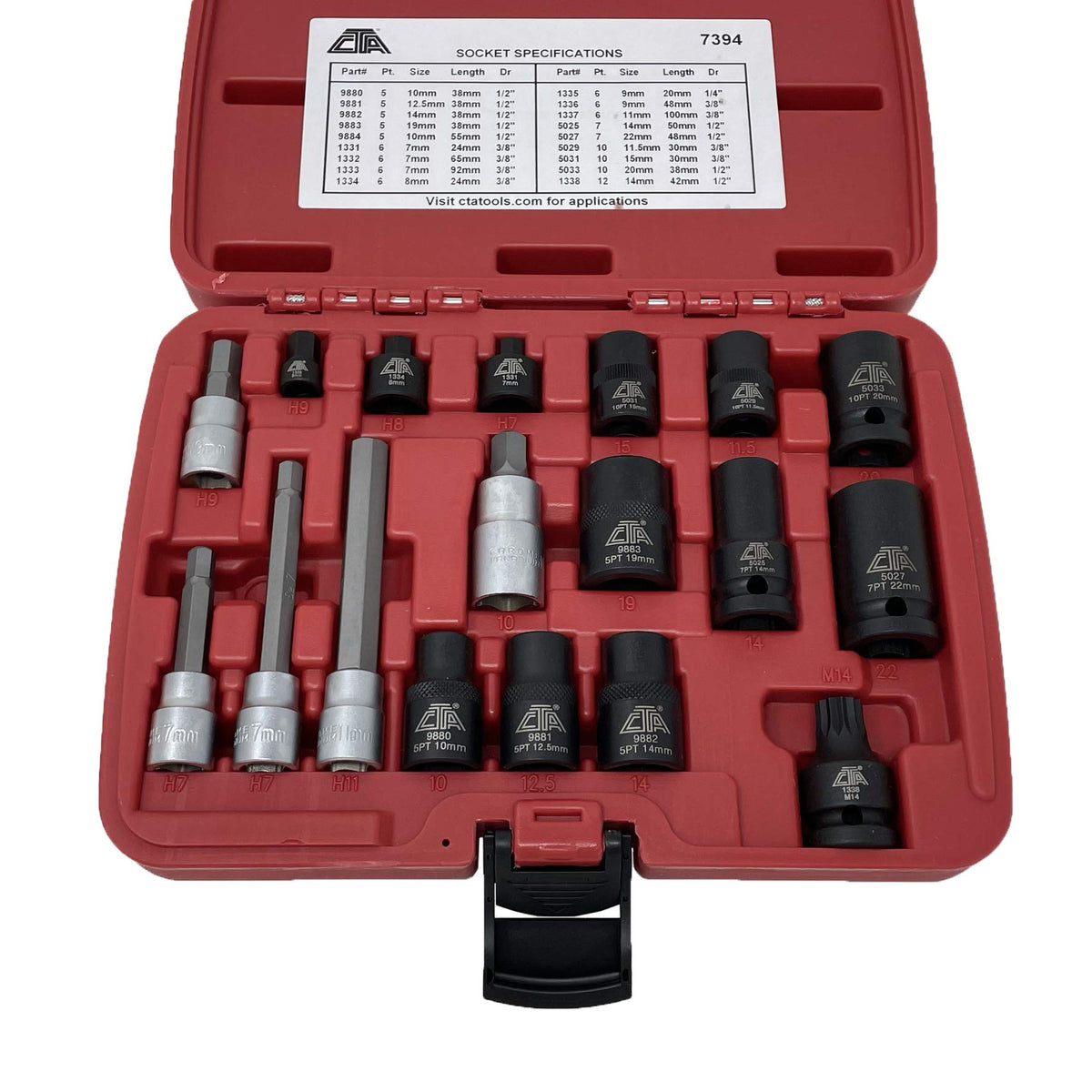 CTA Tools 7394 브레이크 캘리퍼 소켓 세트 18피스 유로 7pt 10pt 5pt 6pt 1번 사진