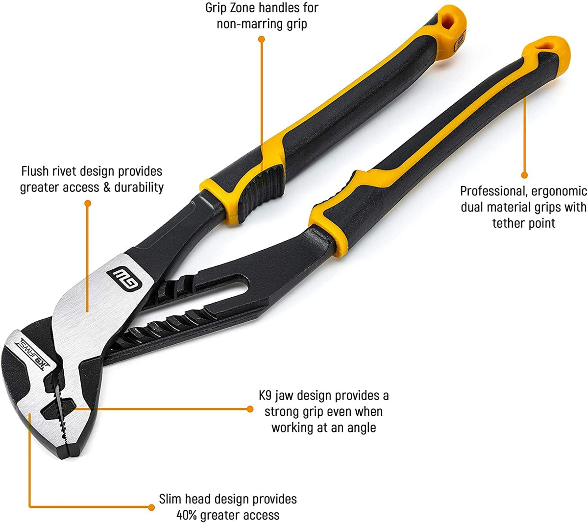 GEARWRENCH 4피스 Pitbull 오토바이트 텅 앤 그루브 플라이어 K9 조 2번 사진