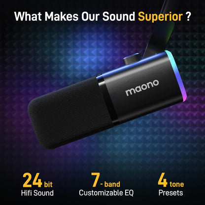 MAONO PD100X USB XLR 다이내믹 마이크 24bit 48kHz 노이즈 캔슬링 스트리밍 팟캐스트용 7번 사진