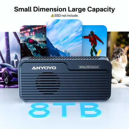 ANYOYO 80Gbps M.2 NVMe SSD 외장 케이스 8TB 썬더볼트 3/4/5/USB4 4번 사진