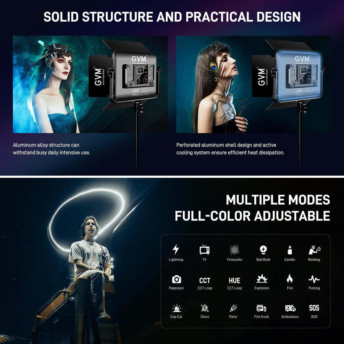 GVM Great Video Maker 680RS RGB LED 비디오 라이트 50W 2개 세트 유튜브 촬영 조명 7번 사진