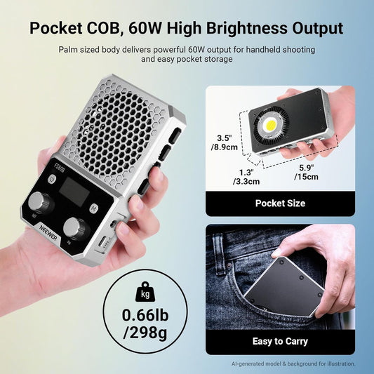 NEEWER FS60B 60W 컴팩트 포켓 바이컬러 LED 라이트 2번 사진