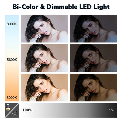 Dazzne D80 LED 비디오 조명 키트 600구 45W 3000K-8000K 2등 세트 2번 사진