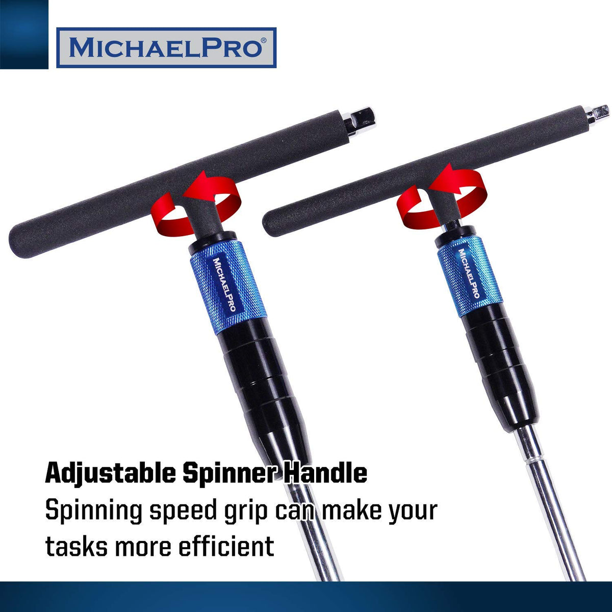 MichaelPro 1/4" 3/8" 드라이브 T핸들 렌치 세트 MP009015 4피스 스피너 핸들 2번 사진