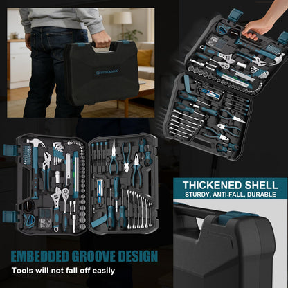 CRESOLVIA 파워 & 핸드 툴 199피스 가정용 자동차 수리 공구 세트 플라스틱 공구함 포함 4번 사진