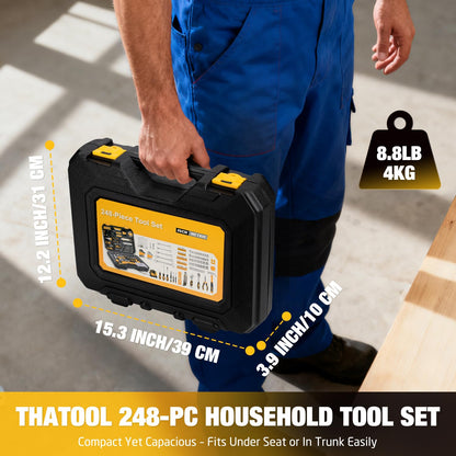 Thatool 248-Piece Tool Set 가정용 수공구 세트 플라스틱 공구함 포함 7번 사진