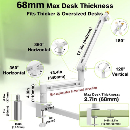 AA AUDIO ACCESSORY ABA01CW 화이트 붐 암 6.6lbs SM7B 7번 사진