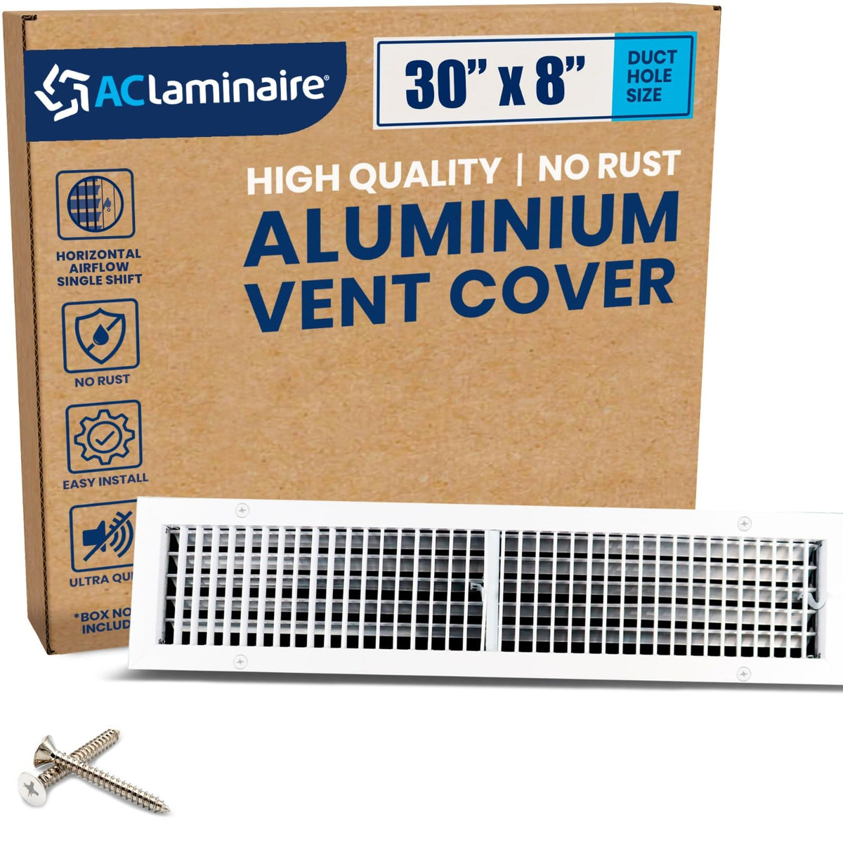 ACLAMINAIRE 알루미늄 싱글 디플렉션 조절식 에어 서플라이 레지스터 덕트 홀 장식 환기구 커버