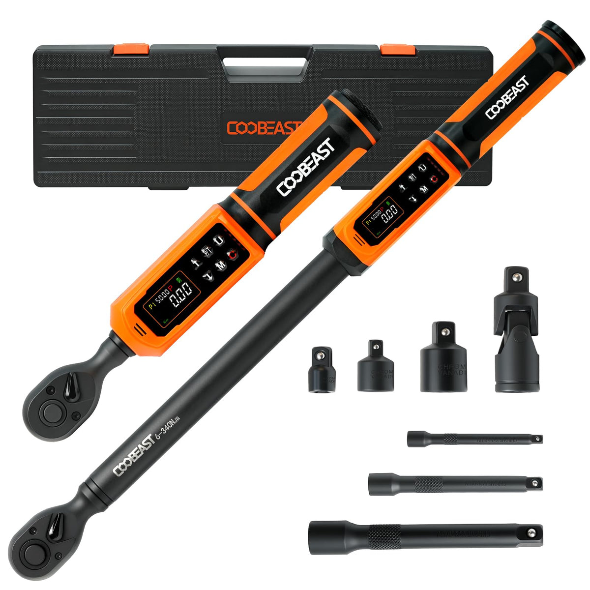 coobeast 디지털 토크 렌치 1.5-99.5 Ft-lbs 2-135Nm 크롬바나듐강 72톱니 라쳇 12번 사진