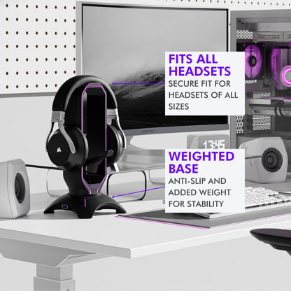 Tilted Nation RGB 헤드셋 스탠드 마우스 번지 2포트 USB 3.0 허브 게이밍 거치대 6번 사진