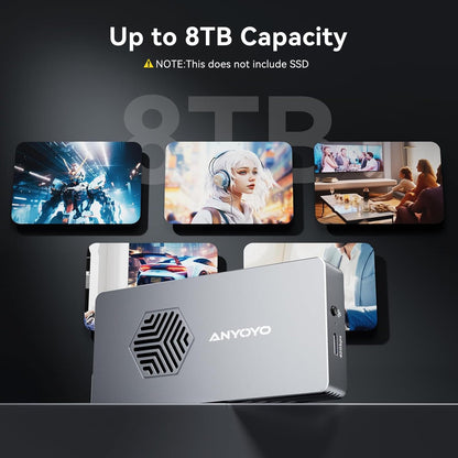ANYOYO M.2 NVMe SSD 외장케이스 40Gbps 쿨링팬 JHL7440 4/3/USB4 4번 사진