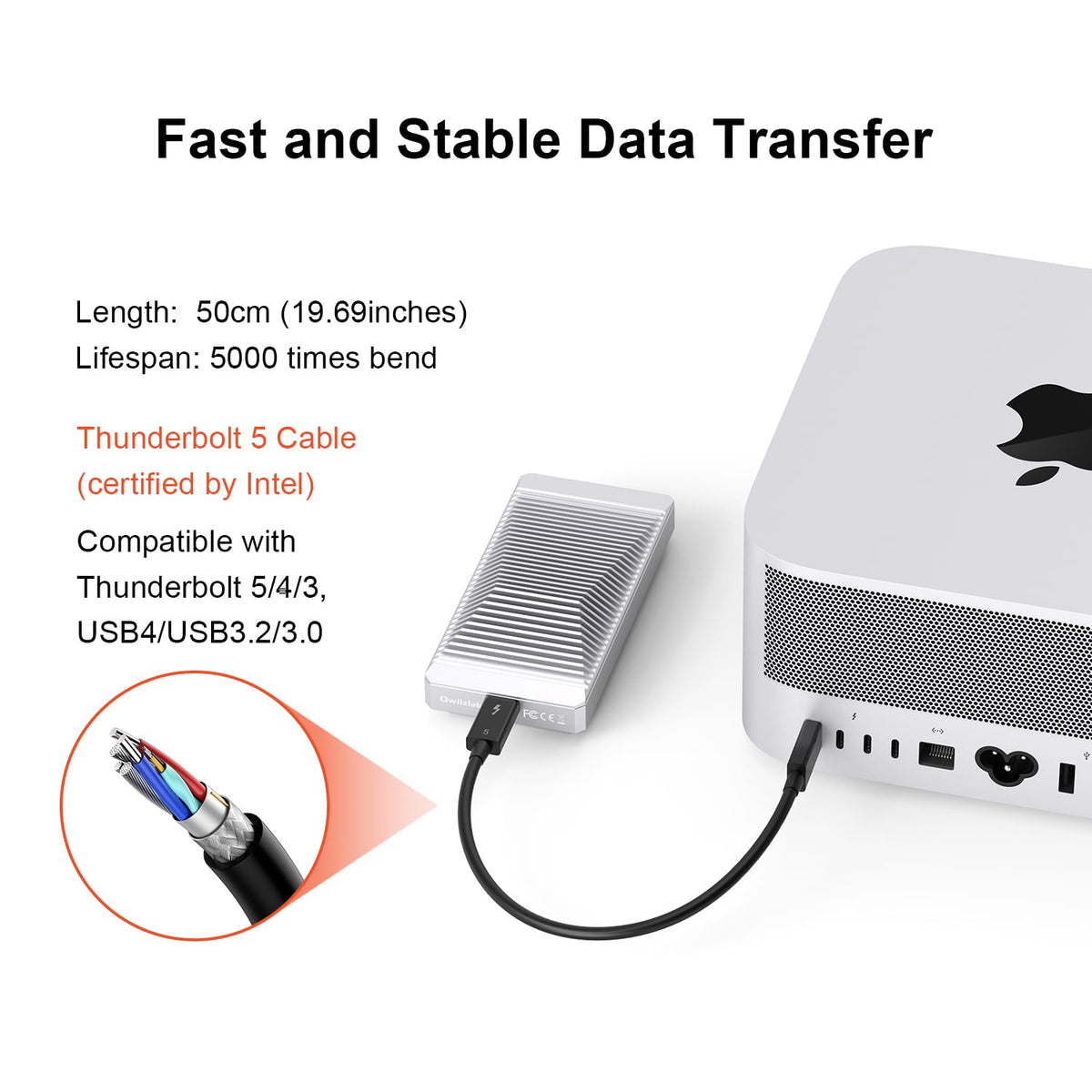 Qwiizlab 팬리스 80Gbps NVMe 외장 케이스 ES41TR USB4 M.2 6번 사진