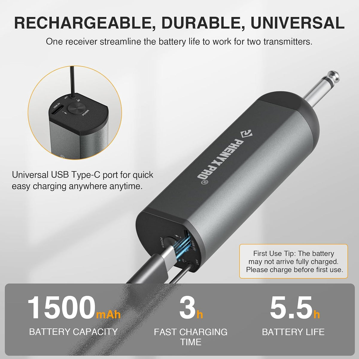 Phenyx Pro 듀얼 UHF 디지털 핸드헬드/헤드셋 마이크 시스템 PDP-2-1H1B 5번 사진