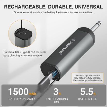 Phenyx Pro 듀얼 UHF 디지털 핸드헬드/헤드셋 마이크 시스템 PDP-2-1H1B 5번 사진