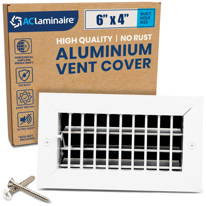 ACLAMINAIRE 알루미늄 싱글 디플렉션 조절식 에어 서플라이 레지스터 덕트 홀 장식 환기구 커버 10번 사진
