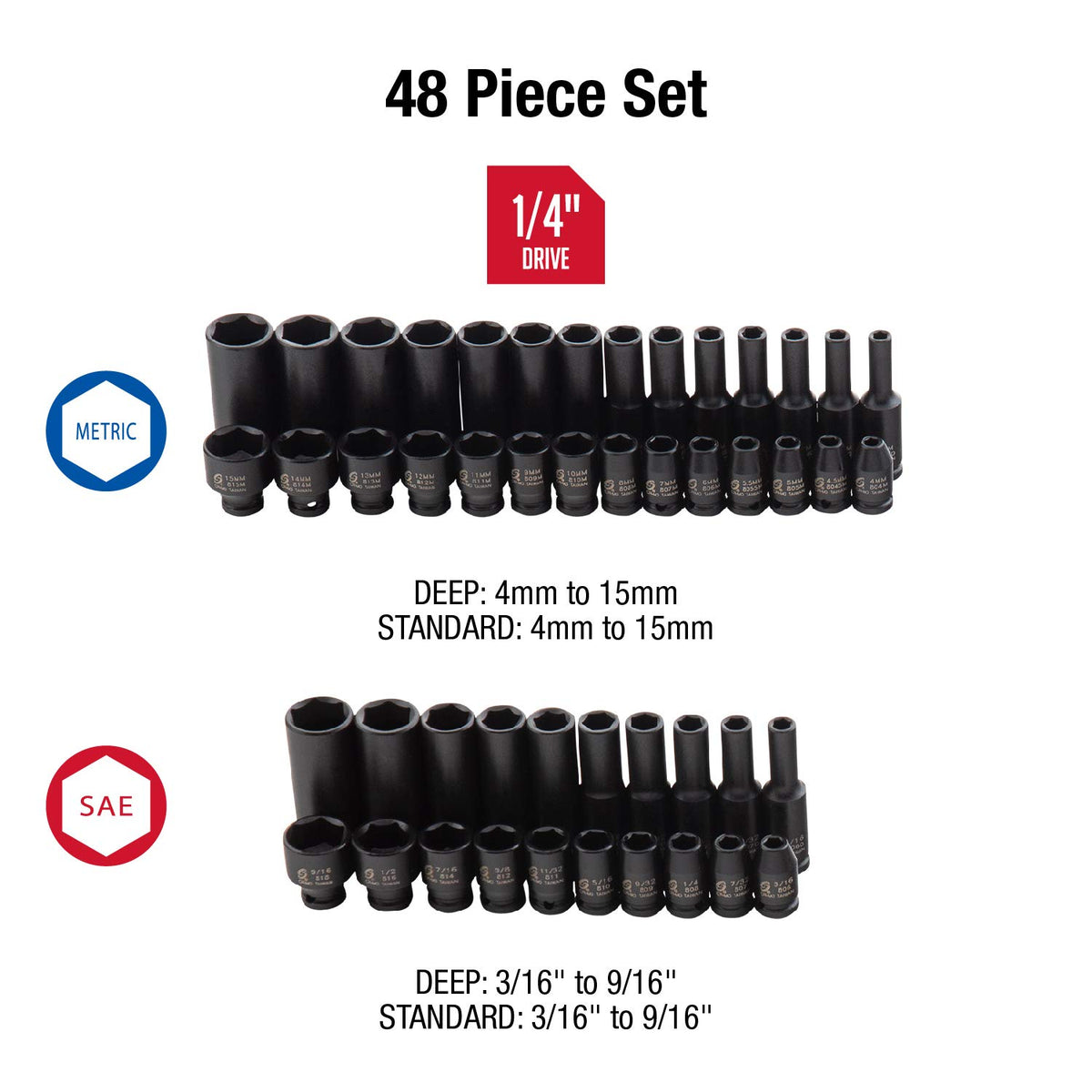 Sunex Tools 1848 1/4인치 드라이브 임팩트 소켓 세트 48종 2번 사진