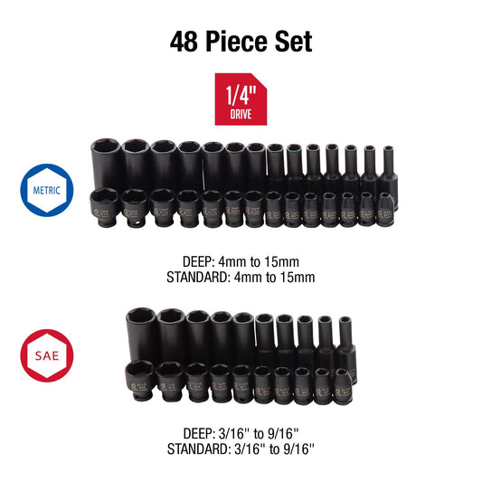 Sunex Tools 1848 1/4인치 드라이브 임팩트 소켓 세트 48종 2번 사진