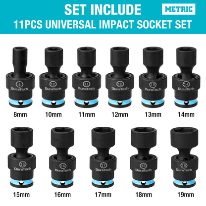 DURATECH 스위블 소켓 세트 3/8인치 16pcs 크롬몰리브덴강 6각 얕은형 2번 사진